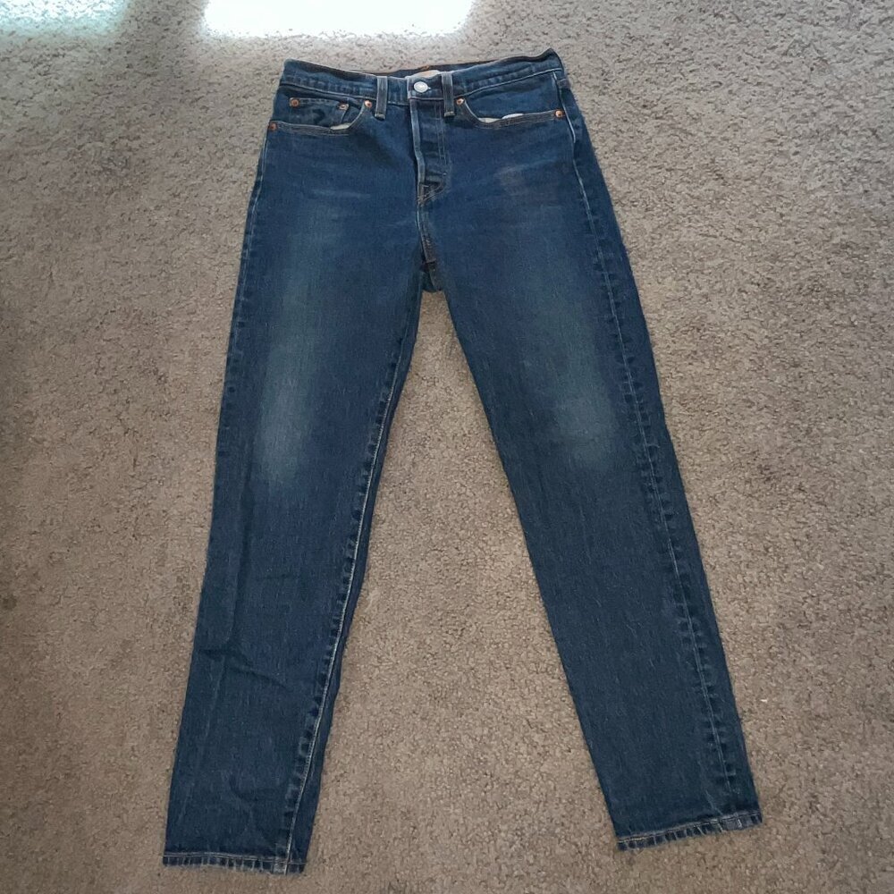 LEVI'S BIG E WEDGIE Blue Jeans - Like New - Dark Wash -Button 'Fly -  Size 27X27